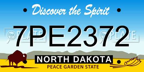 7PE2372 North Dakota License Plate