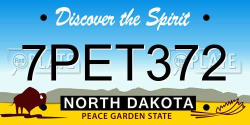 7PET372 North Dakota License Plate