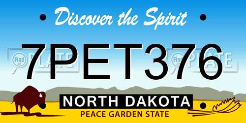 7PET376 North Dakota License Plate