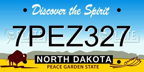7PEZ327 North Dakota License Plate
