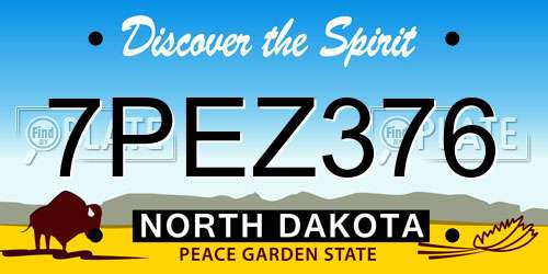 7PEZ376 North Dakota License Plate