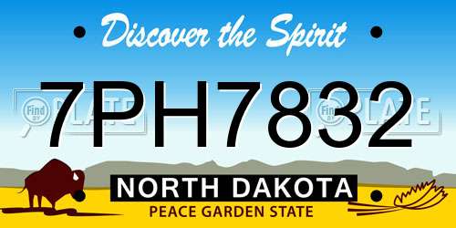 7PH7832 North Dakota License Plate
