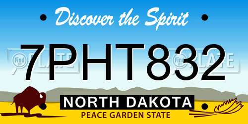 7PHT832 North Dakota License Plate