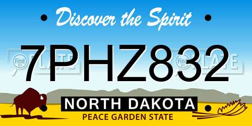 7PHZ832 North Dakota License Plate