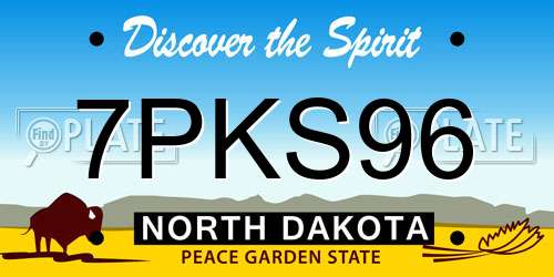 7PKS96 North Dakota License Plate