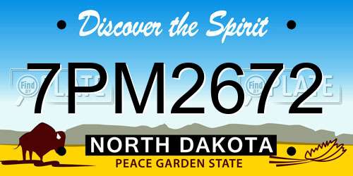 7PM2672 North Dakota License Plate