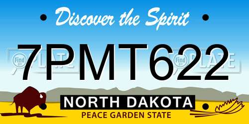 7PMT622 North Dakota License Plate