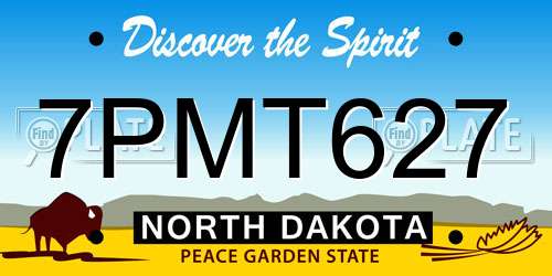 7PMT627 North Dakota License Plate