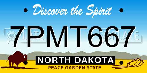 7PMT667 North Dakota License Plate