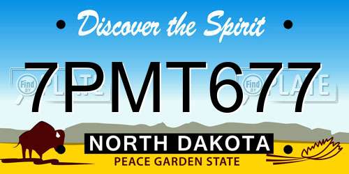 7PMT677 North Dakota License Plate