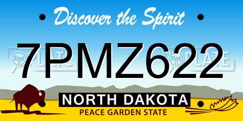 7PMZ622 North Dakota License Plate