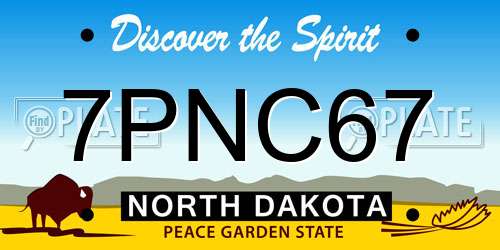 7PNC67 North Dakota License Plate
