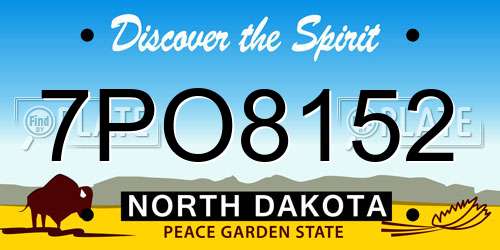 7PO8152 North Dakota License Plate