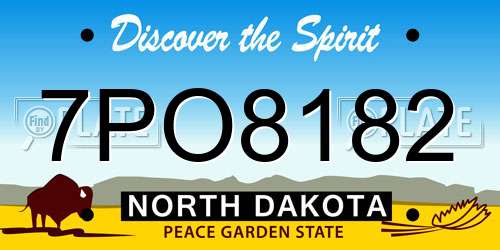 7PO8182 North Dakota License Plate
