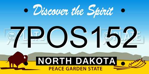 7POS152 North Dakota License Plate