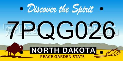 7PQG026 North Dakota License Plate