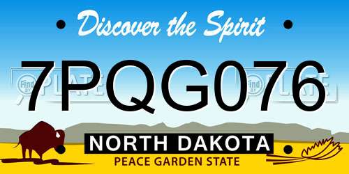 7PQG076 North Dakota License Plate