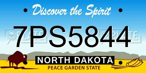 7PS5844 North Dakota License Plate