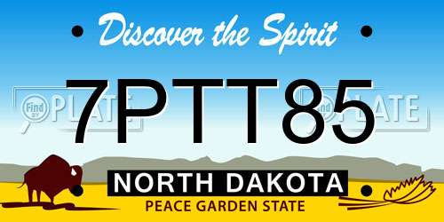 7PTT85 North Dakota License Plate