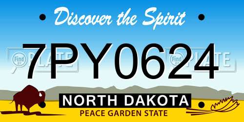 7PY0624 North Dakota License Plate