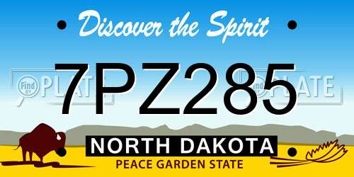 7PZ285 North Dakota License Plate
