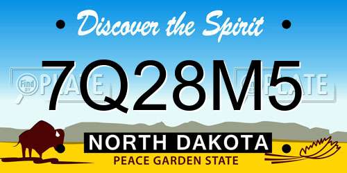 7Q28M5 North Dakota License Plate
