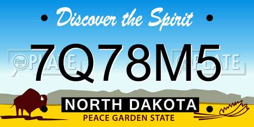 7Q78M5 North Dakota License Plate
