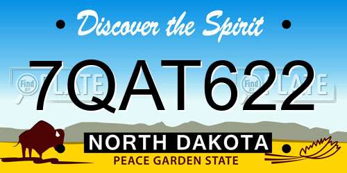 7QAT622 North Dakota License Plate