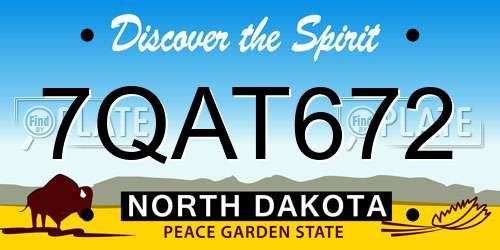 7QAT672 North Dakota License Plate
