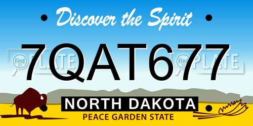 7QAT677 North Dakota License Plate