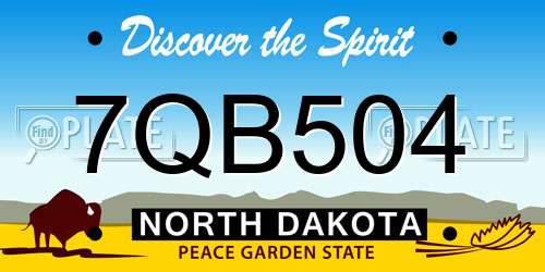 7QB504 North Dakota License Plate