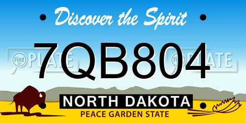7QB804 North Dakota License Plate