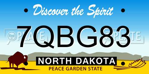 7QBG83 North Dakota License Plate