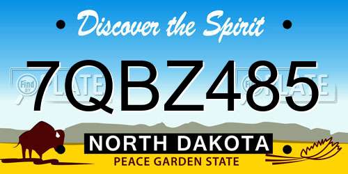 7QBZ485 North Dakota License Plate