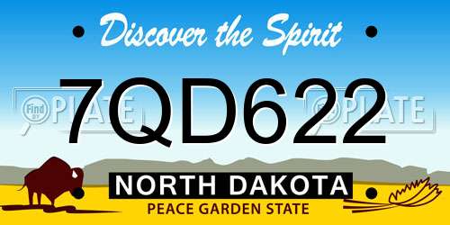 7QD622 North Dakota License Plate