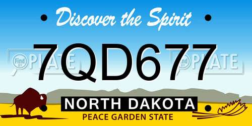 7QD677 North Dakota License Plate