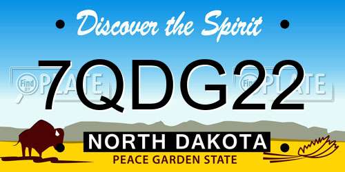 7QDG22 North Dakota License Plate
