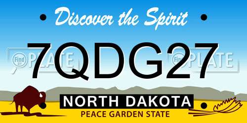 7QDG27 North Dakota License Plate
