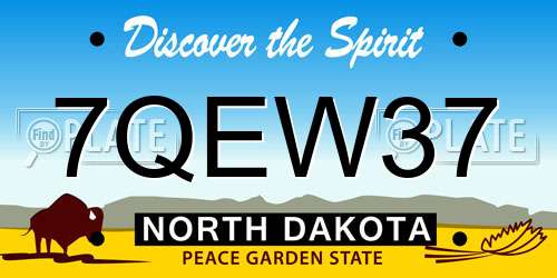 7QEW37 North Dakota License Plate