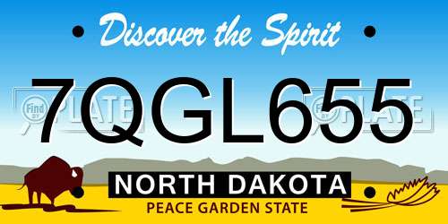 7QGL655 North Dakota License Plate