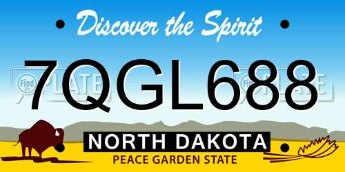 7QGL688 North Dakota License Plate
