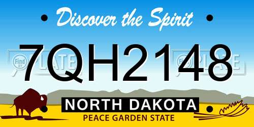 7QH2148 North Dakota License Plate