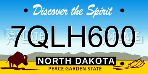 7QLH600 North Dakota License Plate
