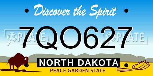 7QO627 North Dakota License Plate