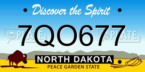 7QO677 North Dakota License Plate