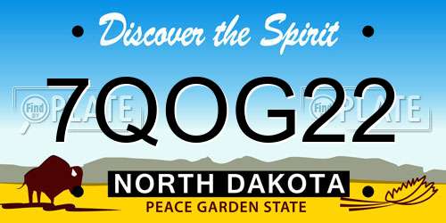 7QOG22 North Dakota License Plate