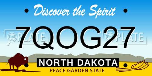 7QOG27 North Dakota License Plate