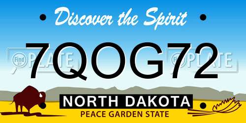 7QOG72 North Dakota License Plate