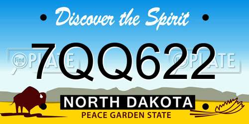 7QQ622 North Dakota License Plate