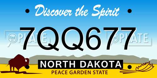 7QQ677 North Dakota License Plate